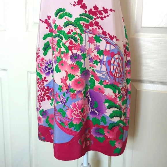 Nanette Lepore Petites Asian Floral Print Pink Silk Dress - Picture 3 of 11